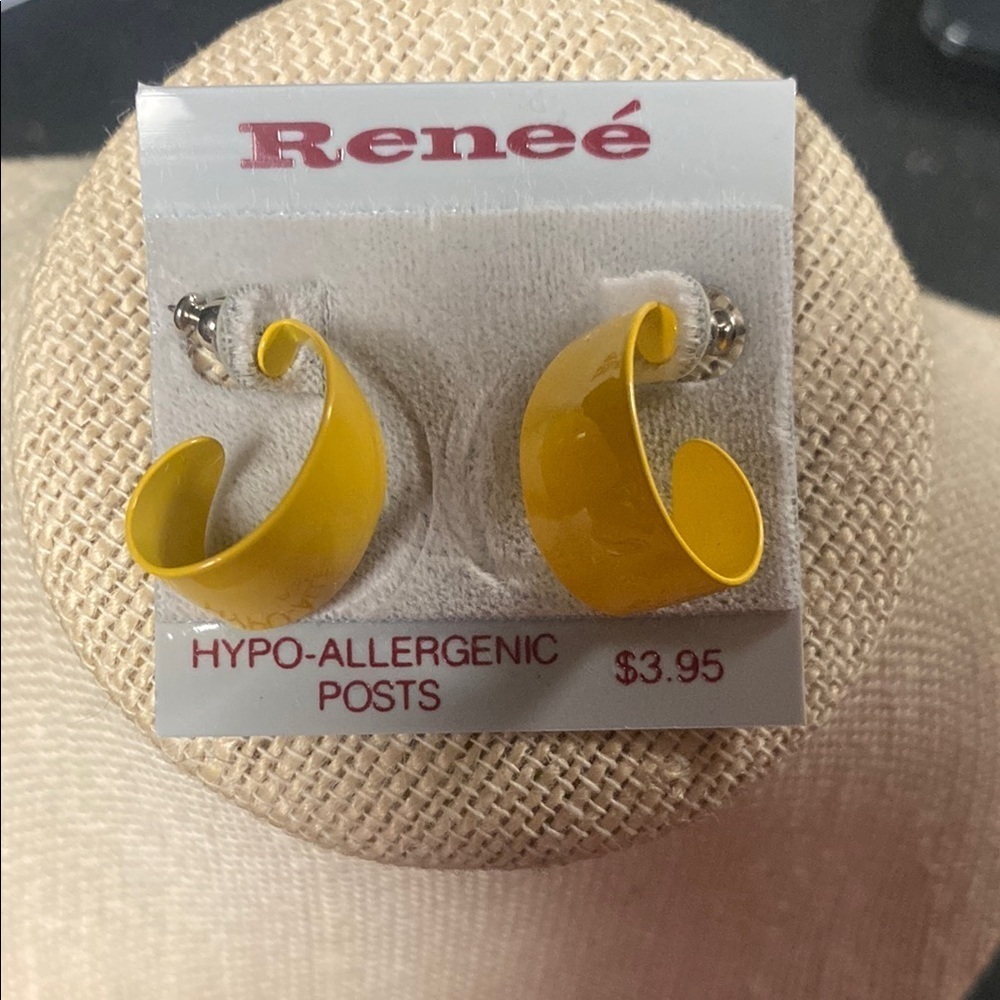 Renee Vintage 90s Yellow Hoop Earrings